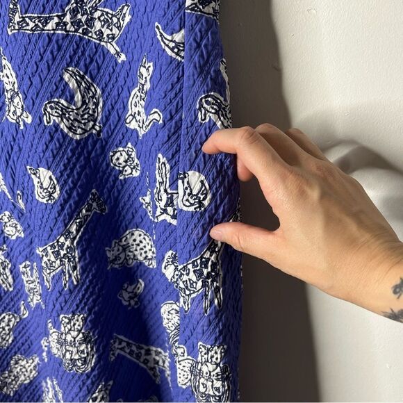 Bob Mackie Animal Print Sketch Wearable Art Blue and Black Dress - Picture 13 of 16